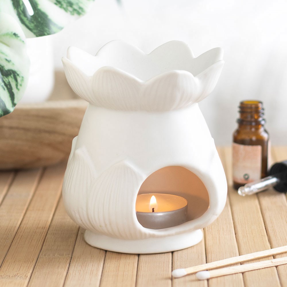 Something Different - White Lotus Flower Brûleur fioul - Blanc